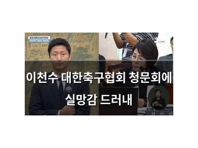 이천수 대한축구협회 청문회에 실망감 드러내
