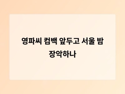 영파씨 컴백 앞두고 서울 밤 장악하나