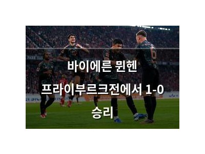 바이에른 뮌헨 프라이부르크전에서 1-0 승리